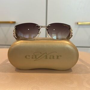 Caviar Sunglasses with Swarovski Multicolor Crystals Metal Frame